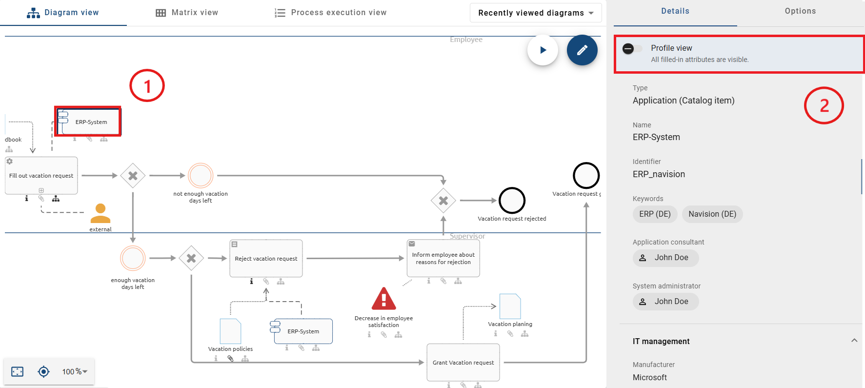 The screenshot shows the attributes view.