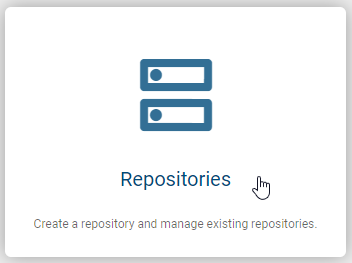 The screenshot shows the tile "Repositories" in the administration.