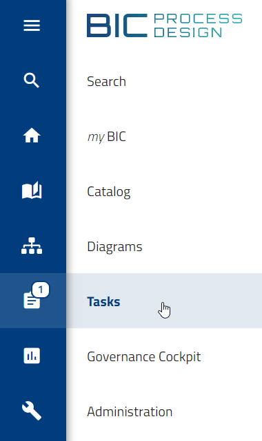 The button "Task" is selected in the side menu here.