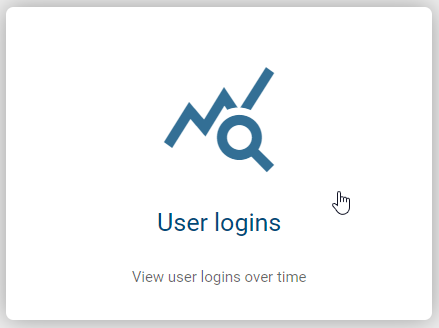 The tile "User logins" in the administration is shown here.