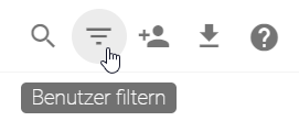 Hier wird die Schaltfläche "Benutzer filtern" in der Benutzerverwaltung hervorgehoben.