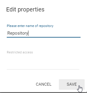 The input window for renaming a repository is displayed here.